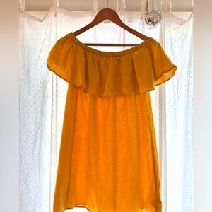 Yellow off the shoulder Dress Womens